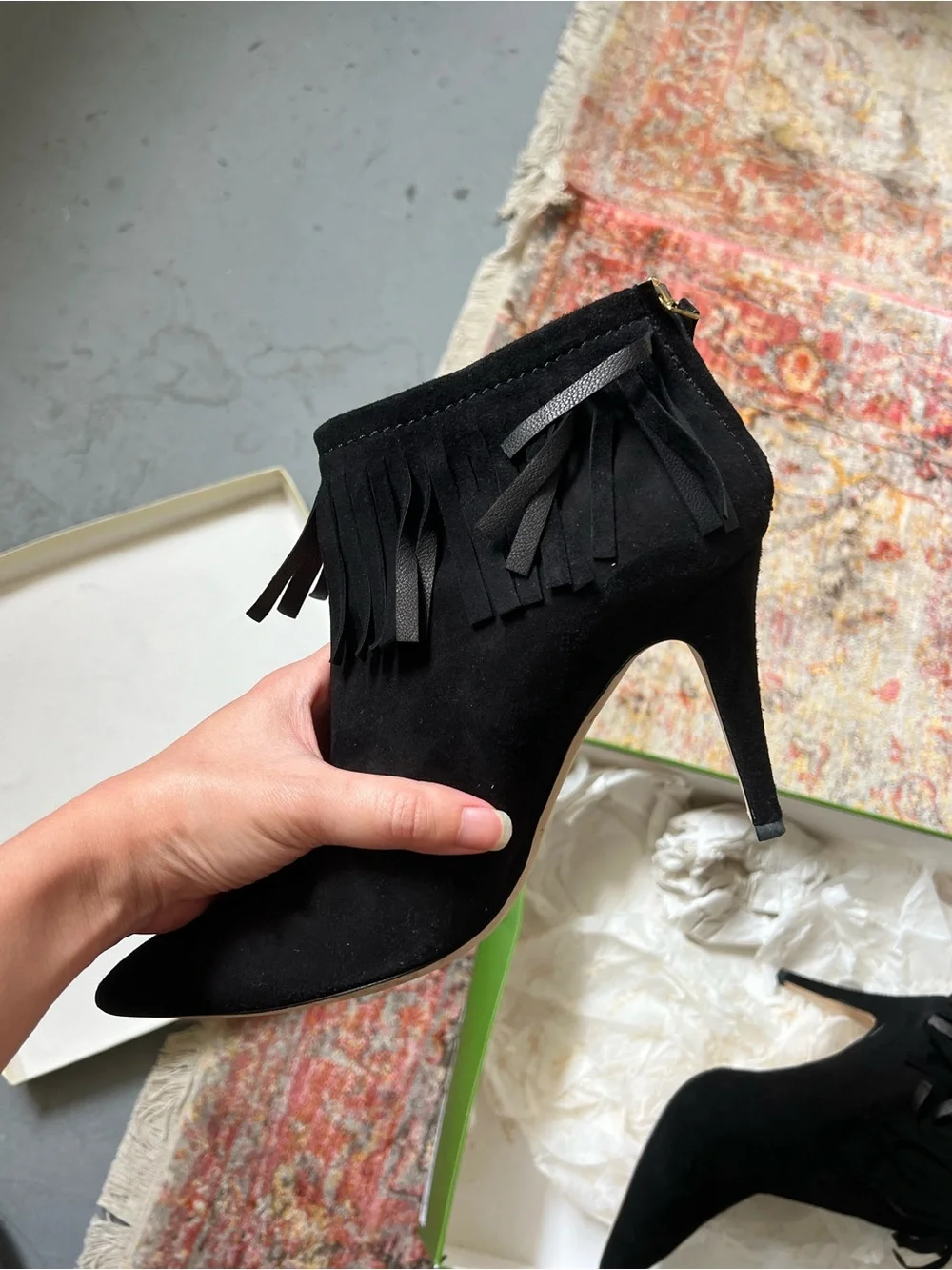Kate Spade‎ Black Fringe Ankle Booties
